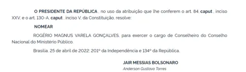 
				
					Advogado paraibano Rogério Varela é nomeado para o Conselho Nacional do Ministério Público
				
				