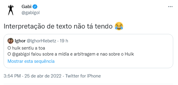 
				
					Nas redes sociais, Hulk e Gabigol trocam farpas, e o paraibano alfineta o flamenguista: "Querendo aparecer"
				
				