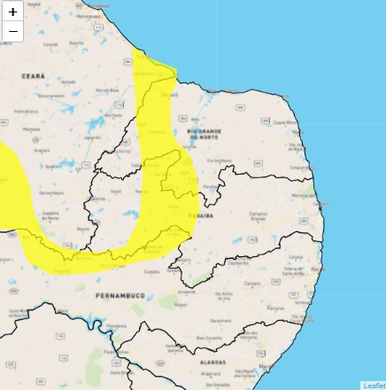 
				
					Inmet emite alertas laranja de chuvas intensas para 55 cidades da Paraíba
				
				