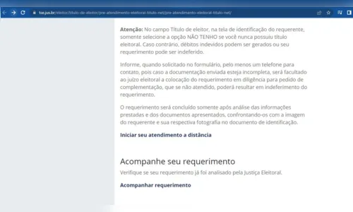 
				
					A um mês de fim do prazo para tirar título de eleitor, veja como emitir o documento pela internet na Paraíba
				
				