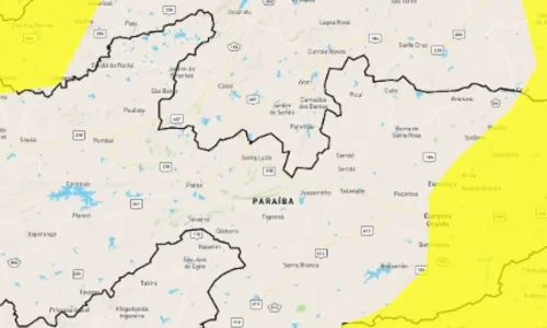 
                                        
                                            Inmet emite alerta amarelo de chuvas intensas para 90 cidades da Paraíba
                                        
                                        