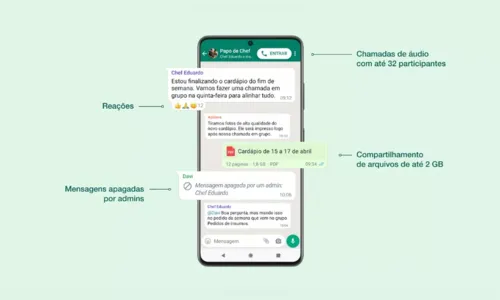 
				
					WhatsApp vai ser atualizado nas próximas semanas; veja novidades
				
				