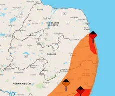 Dez cidades do Litoral da Paraíba estão em alerta vermelho, diz Inmet