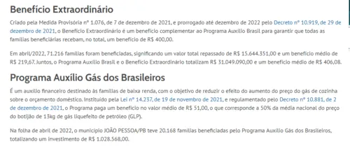 
				
					Disparidade: Auxílio Gás beneficia apenas 128 famílias em Campina Grande; João Pessoa tem mais de 20 mil
				
				