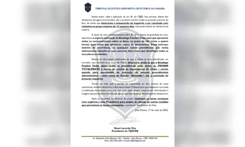 
				
					TJDF-PB delibera abertura de inquérito em suposto caso de injúria racial de torcedor na final do Paraibano
				
				