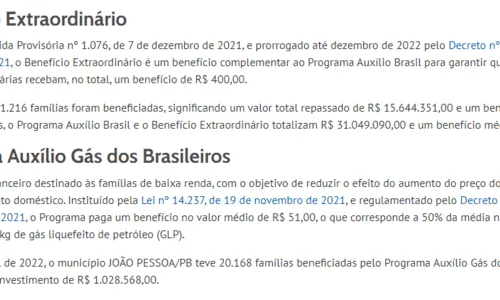
				
					Disparidade: Auxílio Gás beneficia apenas 128 famílias em Campina Grande; João Pessoa tem mais de 20 mil
				
				