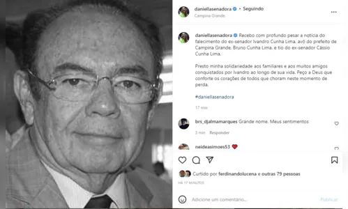 
				
					Políticos lamentam morte do ex-senador Ivandro Cunha Lima; governador decreta luto
				
				