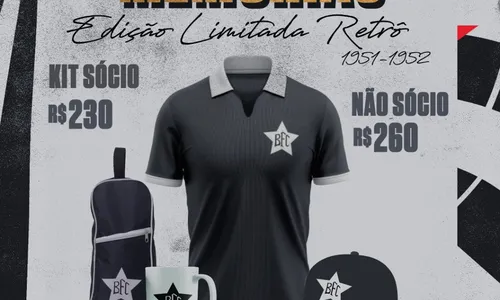 
                                        
                                            Botafogo-PB lança camisa retrô da década de 1950 que foi utilizada no primeiro amistoso internacional do clube
                                        
                                        