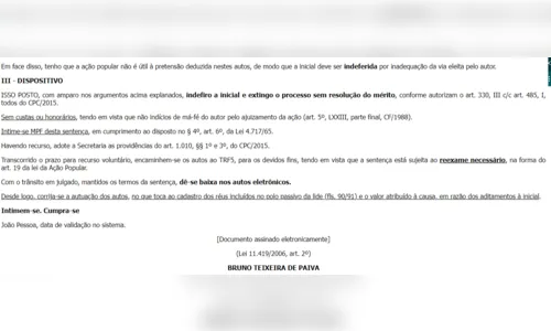 
				
					Justiça rejeita pedido para cancelar motociata de Bolsonaro em Campina Grande
				
				