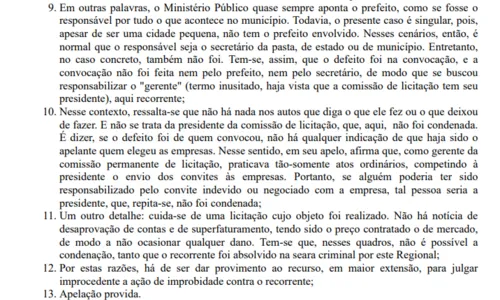 
				
					TRF5 absolve ex-gerente da PMCG em caso de fraude na licitação da merenda
				
				