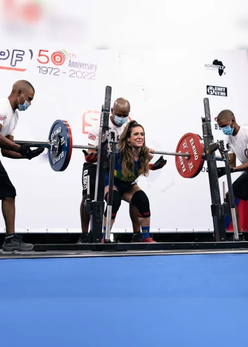 
                                        
                                            Mayara Rocha faz quinto melhor agachamento do mundo no Mundial de Powerlifting, na África do Sul
                                        
                                        