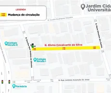 Semob altera trecho no bairro Jardim Cidade Universitária a partir desta terça (19)