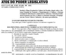 Governo da Paraíba institui o Plano Estadual de Cultura