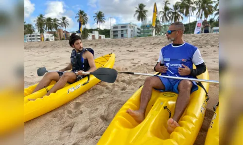 
				
					Projeto gratuito de Canoagem Oceânica na praia de Cabo Branco atrai alunos de outros estados do Brasil
				
				