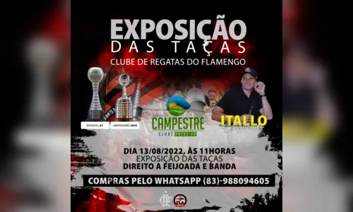 
				
					Patos receberá as taças do Flamengo do Mundial de 1981 e da Libertadores de 2019
				
				