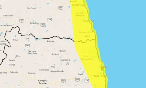 
                                        
                                            Alerta amarelo de acumulado de chuvas é emitido pelo Inmet para 20 cidades da Paraíba; veja lista
                                        
                                        