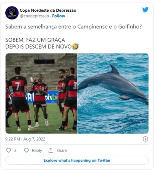 
				
					Torcedores tiram onda do Campinense na internet após rebaixamento na Série C e memes viralizam
				
				