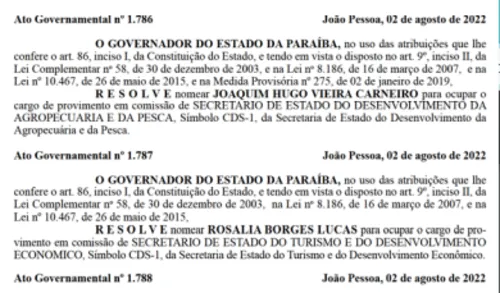 
				
					Após aliança com João Azevêdo, Ribeiros emplacam aliados no Governo
				
				