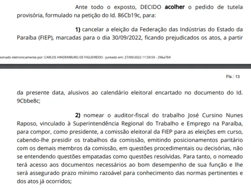 
				
					Justiça adia eleição da Fiep e determina elaboração de novo calendário eleitoral
				
				