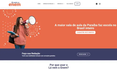 
                                        
                                            Lá Vem o Enem 2022 lança novo site para correção gratuita de redações
                                        
                                        