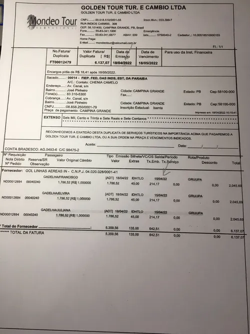 
				
					Fiep gasta R$ 63,8 mil em passagens aéreas para familiares de dirigente e R$ 40 mil com bebidas em camarote
				
				