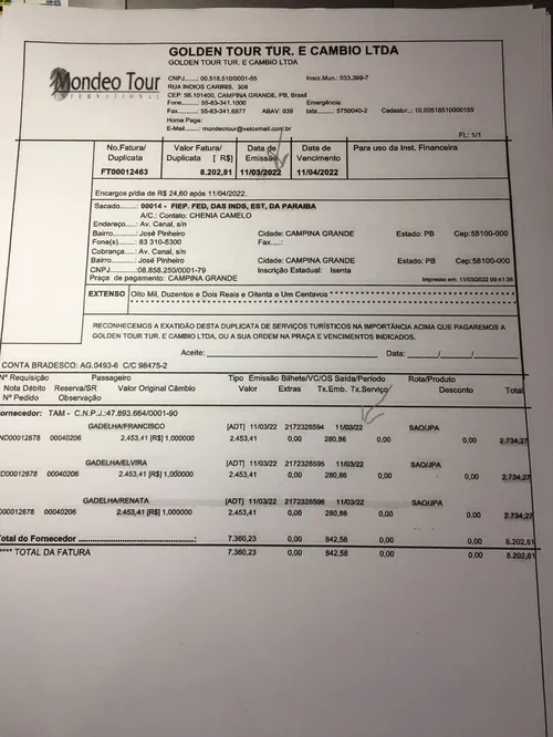 
				
					Fiep gasta R$ 63,8 mil em passagens aéreas para familiares de dirigente e R$ 40 mil com bebidas em camarote
				
				