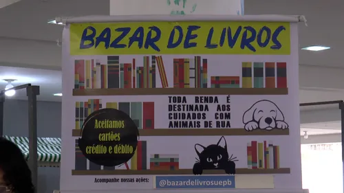 
				
					Bazar vende livros usados para ajudar animais em situação de rua, em Campina Grande
				
				