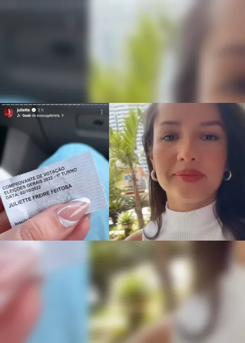 
                                        
                                            Juliette vota, exibe comprovante e incentiva seguidores: ‘levanta, bora votar’
                                        
                                        