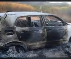 Bandidos tentam assaltar carro-forte e queimam veículo na fuga