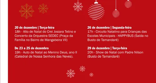 
				
					Veja programação do ‘Natal dos Sentimentos’ 2022 em João Pessoa
				
				