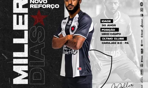 
                                        
                                            Botafogo-PB contrata Miller, que estava no Atlético-BA, e é o terceiro meio-campista fechado para 2023
                                        
                                        