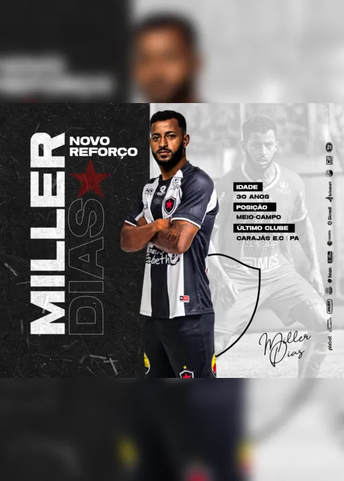 
                                        
                                            Botafogo-PB contrata Miller, que estava no Atlético-BA, e é o terceiro meio-campista fechado para 2023
                                        
                                        