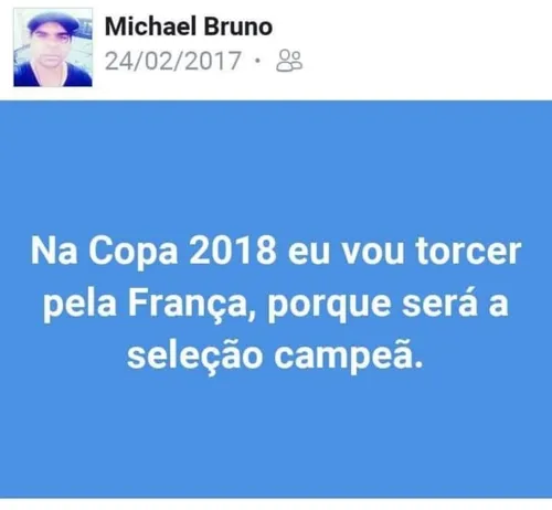 
				
					Copa do Mundo: 'vidente' paraibano acerta resultados de 2010, 2014 e 2018, e prevê hexa do Brasil em 2022
				
				