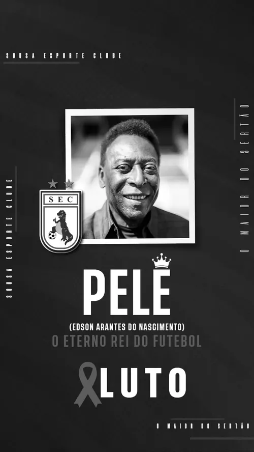 
				
					Clubes e jogadores paraibanos lamentam morte de Pelé
				
				