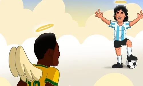 
                                        
                                            Pelé chega ao céu: "Diego, Messi ganhou a Copa, Diego"...
                                        
                                        