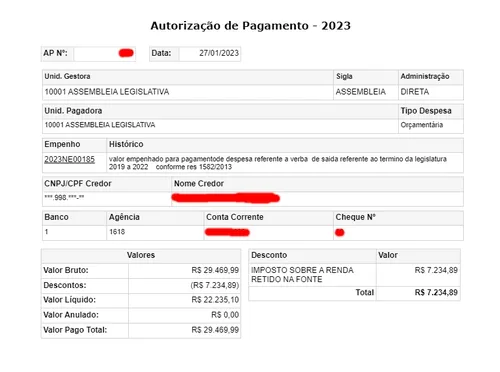 
				
					Assembleia da Paraíba pagou R$ 1,3 milhão de auxílio "mudança e transporte" para deputados reeleitos
				
				