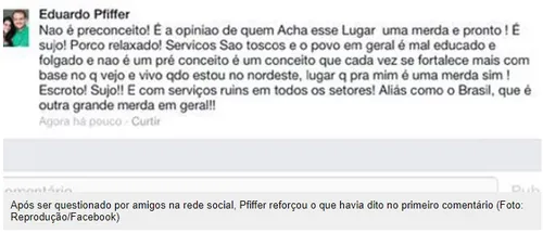 
				
					Piloto que xingou paraibanos em rede social pagará multa R$ 25 mil e tem que se retratar
				
				