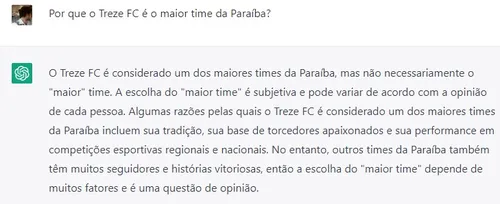 
				
					Qual o maior time da Paraíba? ChatGPT responde 7 polêmicas históricas
				
				