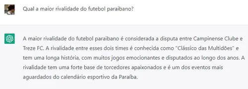 
				
					Qual o maior time da Paraíba? ChatGPT responde 7 polêmicas históricas
				
				