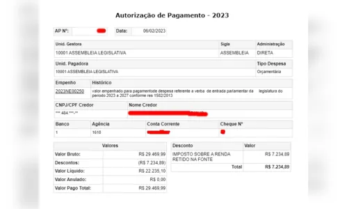 
				
					Assembleia da Paraíba pagou R$ 1,3 milhão de auxílio "mudança e transporte" para deputados reeleitos
				
				