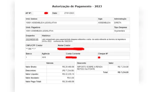 
				
					Assembleia da Paraíba pagou R$ 1,3 milhão de auxílio "mudança e transporte" para deputados reeleitos
				
				