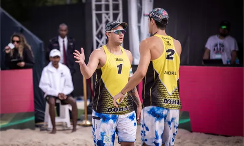 
                                        
                                            André/George e Vitor/Renato iniciam 2023 na frente pelas vagas do vôlei de praia para as Olimpíadas de 2024
                                        
                                        