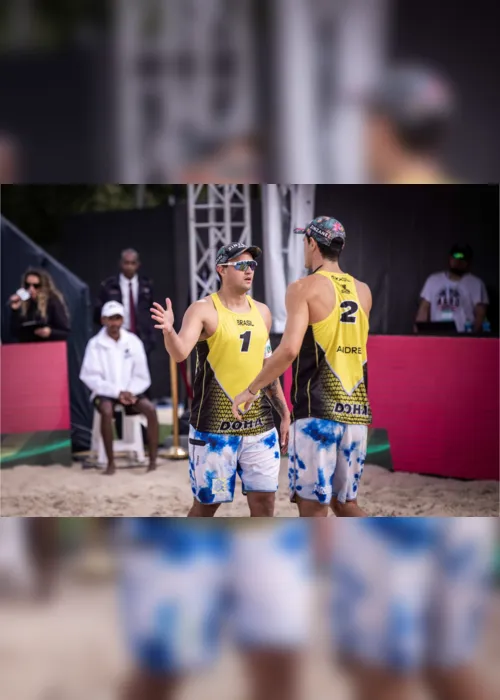 
                                        
                                            André/George e Vitor/Renato iniciam 2023 na frente pelas vagas do vôlei de praia para as Olimpíadas de 2024
                                        
                                        