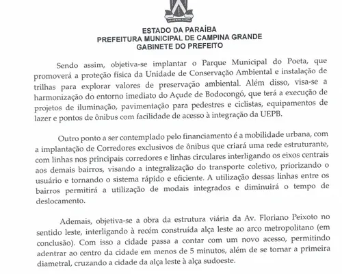 
				
					Empréstimo de US$ 52 milhões: Bruno promete rota para ir da entrada ao Centro de Campina em menos de 5 minutos
				
				