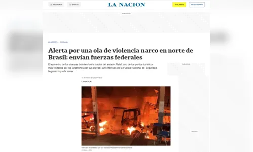 
				
					Jornais do mundo destacam ataques no RN
				
				