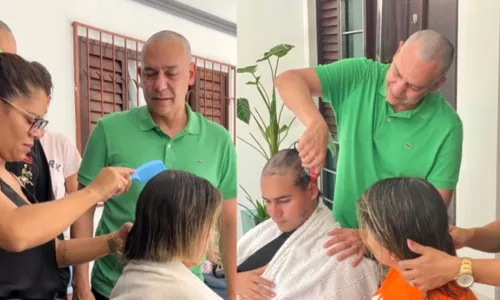 
                                        
                                            Prefeito de Santa Rita e o filho raspam a cabeça em solidariedade a Jane Panta
                                        
                                        