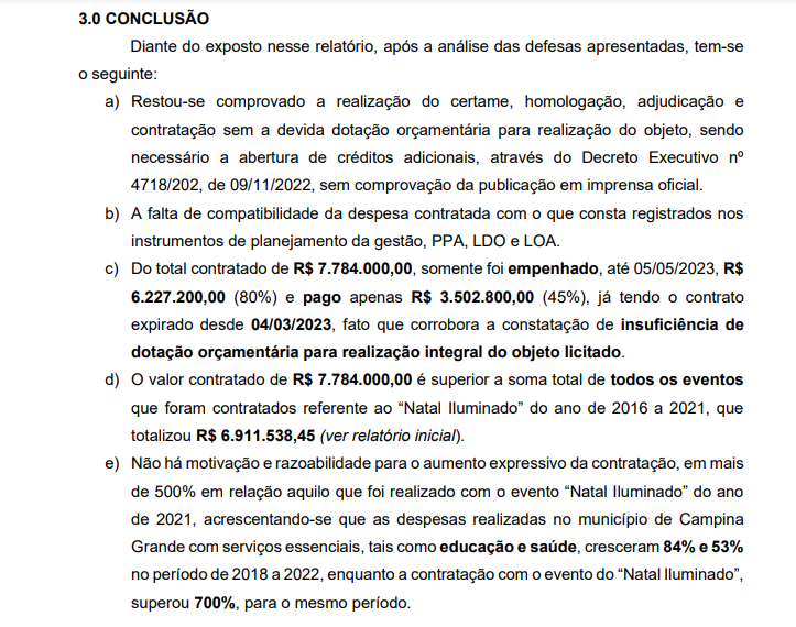 
				
					Ao analisar defesa, Auditoria do TCE mantém parecer por irregularidade no contrato do Natal Iluminado
				
				