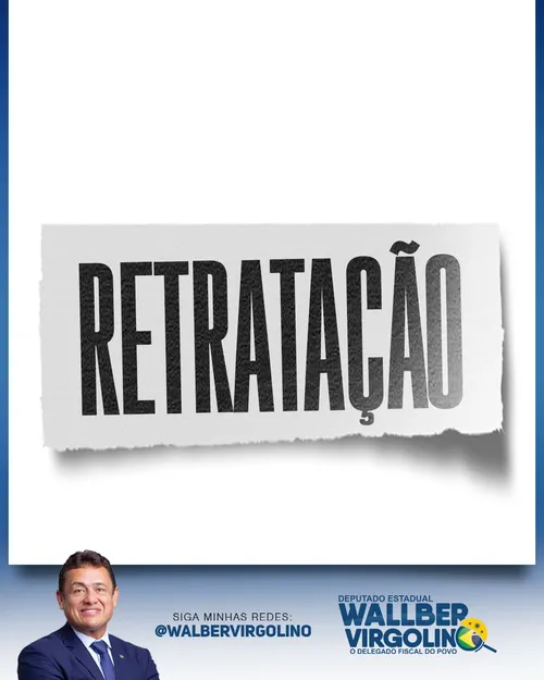 
				
					Wallber publica retratação após fake news contra prefeito Cícero Lucena
				
				