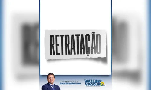 
				
					Wallber publica retratação após fake news contra prefeito Cícero Lucena
				
				