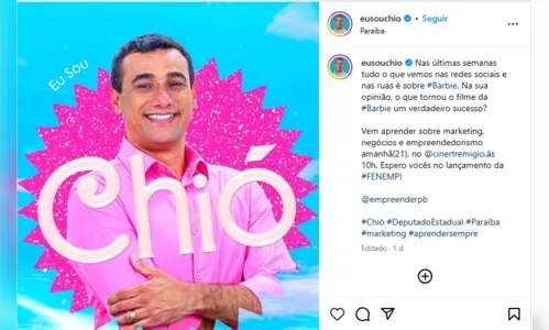 
				
					Políticos da Paraíba entram na onda Barbie nas redes sociais
				
				